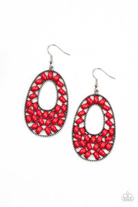 Paparazzi- Beaded Shores Red Earring