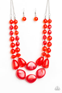 Paparazzi- Beach Glam Red Necklace