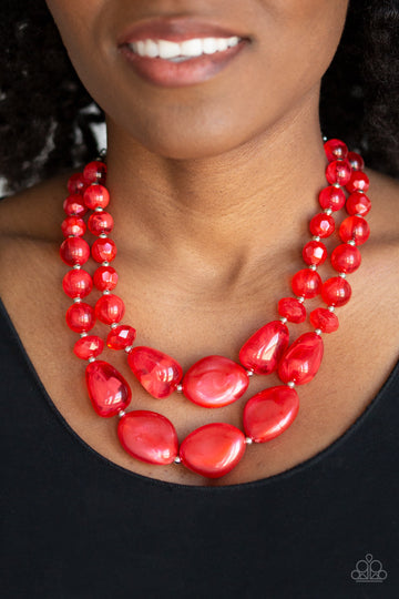 Paparazzi- Beach Glam Red Necklace