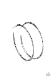 Paparazzi- Curved Couture Black Hoop Earring