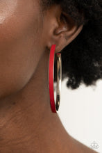 Load image into Gallery viewer, Paparazzi- Fearless Flavor Red Hoop Earring
