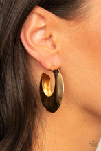 Load image into Gallery viewer, Paparazzi- Chic CRESCENTO Gold Hoop Earring
