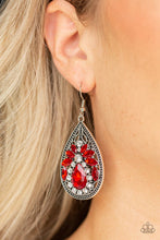 Load image into Gallery viewer, Paparazzi- Candlelight Sparkle Red Earring
