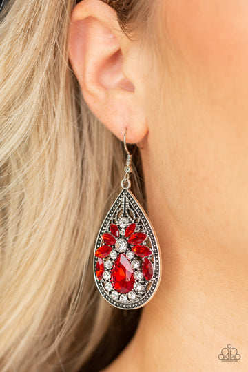 Paparazzi- Candlelight Sparkle Red Earring