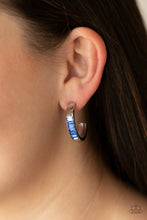 Load image into Gallery viewer, Paparazzi- Bursting With Brilliance Blue Hoop Earring

