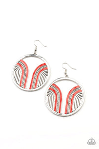 Paparazzi- Delightfully Deco Red Earring