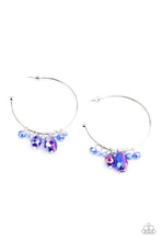 Load image into Gallery viewer, Paparazzi- Dazzling Downpour Blue Hoop Earring
