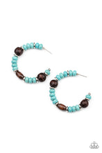 Load image into Gallery viewer, Paparazzi- Definitely Down-To-Earth Blue Hoop Earring
