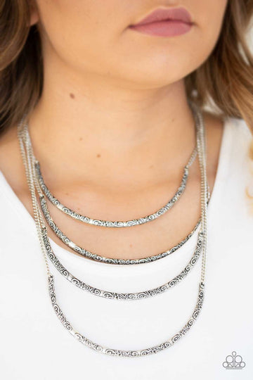 Paparazzi- It Will Be Over MOON Silver Necklace