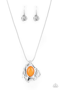 Papparazzi- Amazon Amulet Orange Necklace