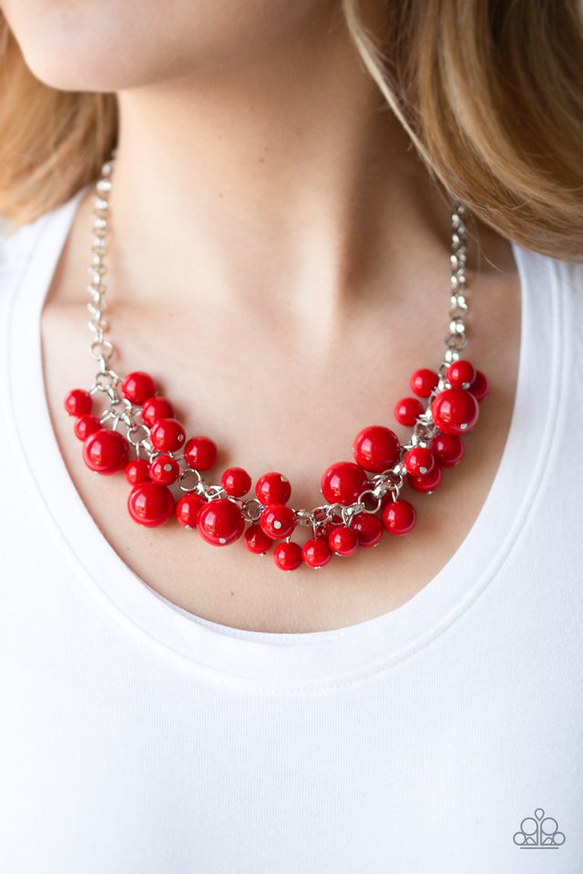 Paparazzi- Walk This BROADWAY Red Necklace