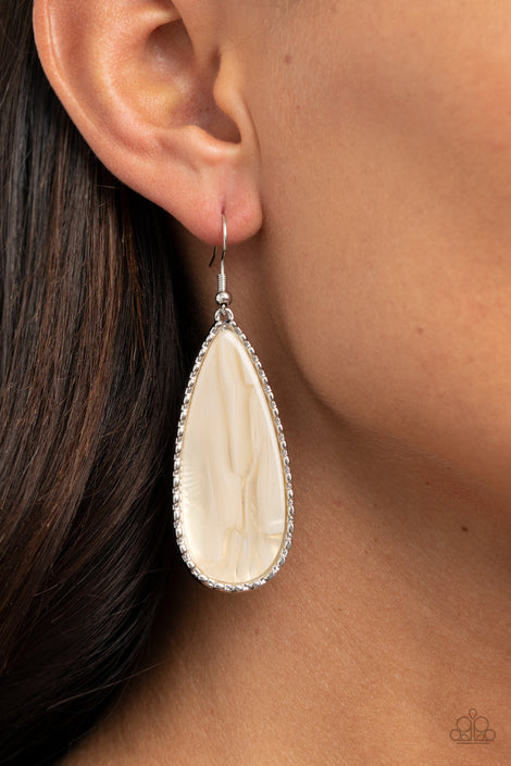 Paparazzi- Ethereal Eloquence White Earring