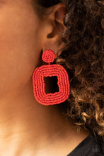 Load image into Gallery viewer, Paparazzi- Beaded Bella Red Post Earring
