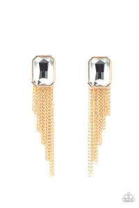 Paparazzi- Save for a REIGNy Day Gold Post Earring