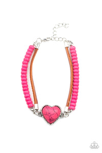 Paparazzi- Charmingly Country Pink Bracelet