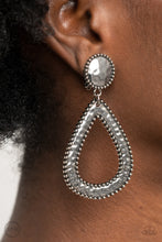 Load image into Gallery viewer, Paparazzi- Beyond The Borders Silver Clip-On Earring
