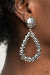 Paparazzi- Beyond The Borders Silver Clip-On Earring