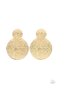 Paparazzi- Refined Relic Gold Post Earring