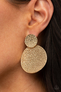 Paparazzi- Refined Relic Gold Post Earring