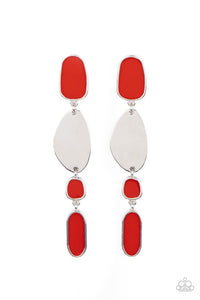 Paparazzi- Deco By Design Red Post Earring