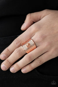 Paparazzi- Crystal Corsets Copper Ring