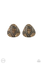 Load image into Gallery viewer, Paparazzi- Gorgeously Galleria Brass Clip-On Earring
