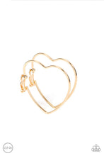 Load image into Gallery viewer, Paparazzi- Harmonious Hearts Gold Clip-On Earring
