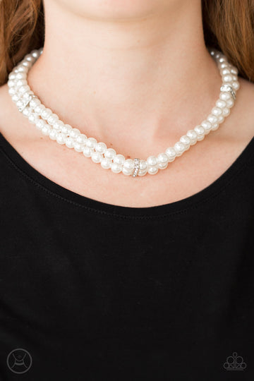 Paparazzi- Put On Your Party Dress White Necklace