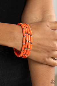 Paparazzi- Radiantly Retro Orange Bracelet