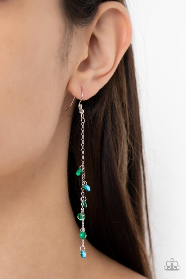 Paparazzi- Extended Eloquence Green Earring