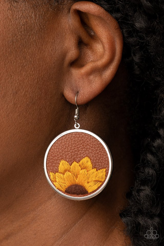 Paparazzi- Sun-Kissed Sunflowers Brown Earring