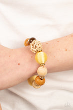Load image into Gallery viewer, Paparazzi- Happily Homespun Yellow Bracelet
