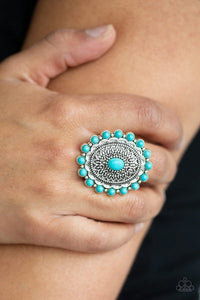 Paparazzi- Mesa Mandala Blue Ring