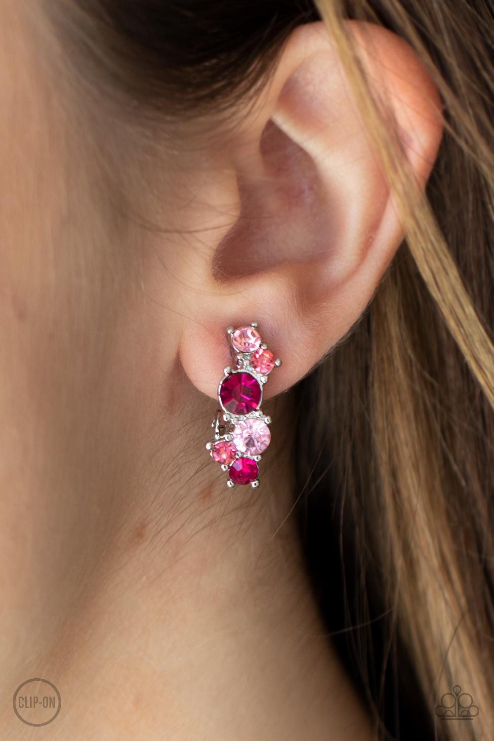 Paparazzi- Cosmic Celebration Pink Clip-On Earring