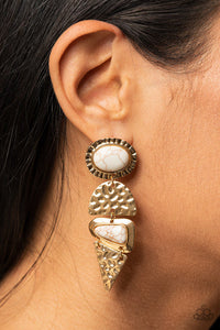 Paparazzi- Earthy Extravagance Gold Post Earring