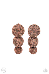 Papparazzi- Ancient Antiquity Copper Clip-On Earring