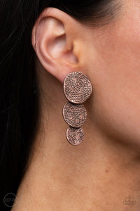 Papparazzi- Ancient Antiquity Copper Clip-On Earring