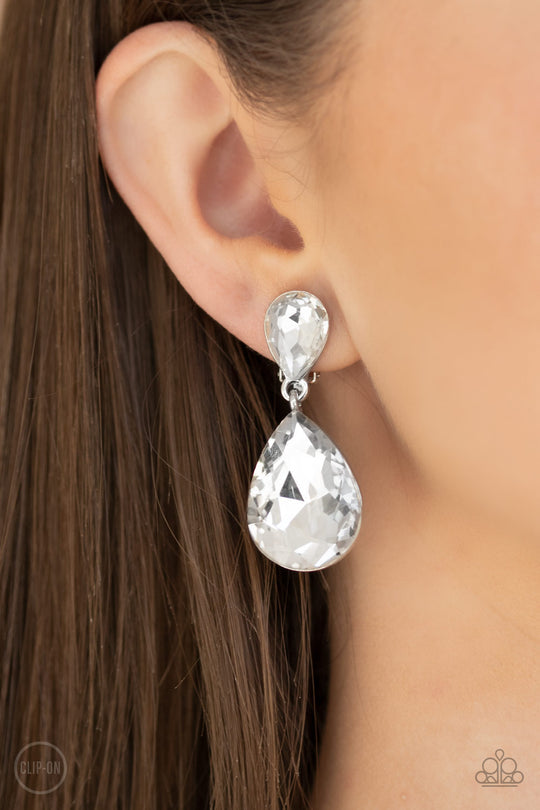 Papparazzi- Aim For The MEGASTARS White Clip-On Earring
