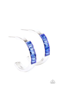 Paparazzi- Bursting With Brilliance Blue Hoop Earring