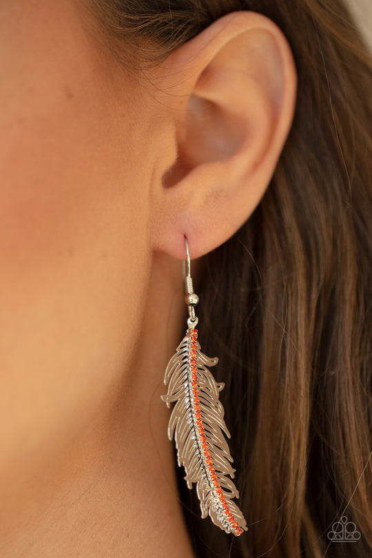 Paparazzi- Fearless Flock Orange Earring