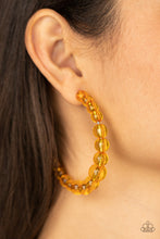 Load image into Gallery viewer, Paparazzi- In The Clear Orange Hoop Earring
