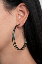 Load image into Gallery viewer, Paparazzi- Rimmed Radiance Black Hoop Earring

