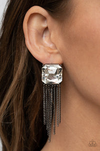 Paparazzi- Supernova Novelty Black Post Earring