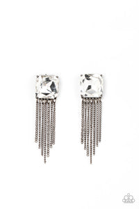 Paparazzi- Supernova Novelty Black Post Earring