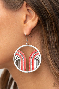 Paparazzi- Delightfully Deco Red Earring