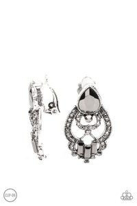 Paparazzi- Glamour Gauntlet Silver Clip-On Earring