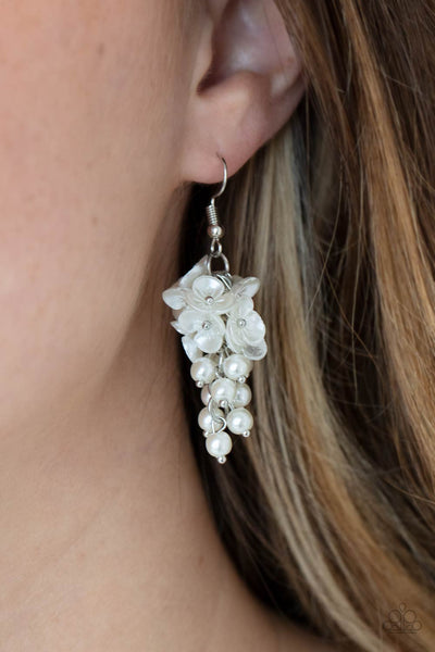 Paparazzi- Bountiful Bouquets White Earring