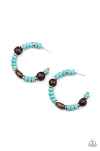 Paparazzi- Definitely Down-To-Earth Blue Hoop Earring